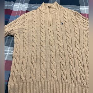 Men’s 
Polo Ralph Lauren 
3/4 Zip Sweater
Size - Medium
Color - Tan